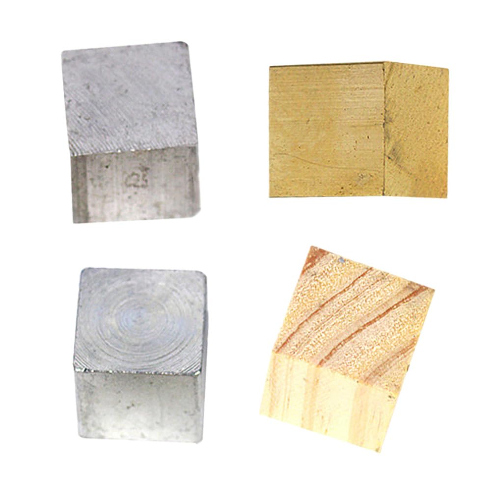 PRETYZOOM Lot de 4 Blocs de Densité en Cuivre, Fer, Aluminium et Bois Kit Scientifique Éducatif pour Expériences de Physique, Instrument Pédagogique pour Collège, Bloc Métallique Éducatif
