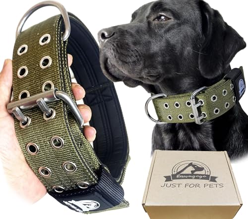 Kawagogo Collare in nylon a 4 strati per cani di taglia grande, collare tattico militare per addestramento militare resistente, per razze extra large, sherd tedesco, rottweiler pitbull (larghezza: 5,1