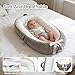 Baby Lounger | Organic Cotton Infant Support Cushion | Reversible, Adjustable & Portable Floor Lounger | Soft, Breathable, Washable Cover
