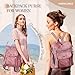 ROOSALANCE Backpack Purse for Women Pu Leather Backpack Fashion Ladies Shoulder Bag Handbags for Travel Daily Use, Pink