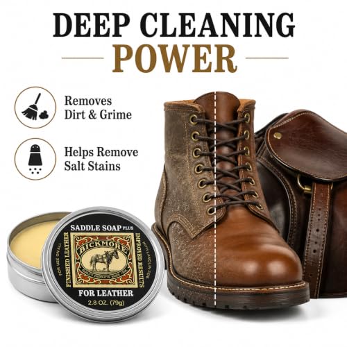 Image of Bickmore Saddle Soap Plus 2.8 oz, Cleaner & Conditioner