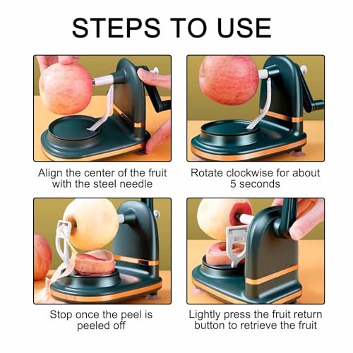 Handkurbel Apfelschäler - Automatisches Obstteiler-Set für Äpfel, Birnen, Zitrus, Kartoffeln - Home Kitchen Tool für den täglichen Gebrauch