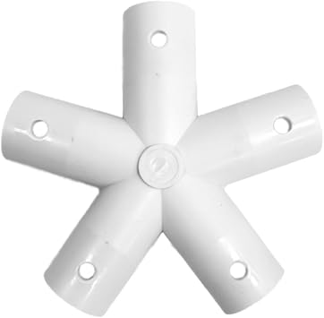 Geodesic 5-Star 1/2" PVC Standard Hub Dome Connector White