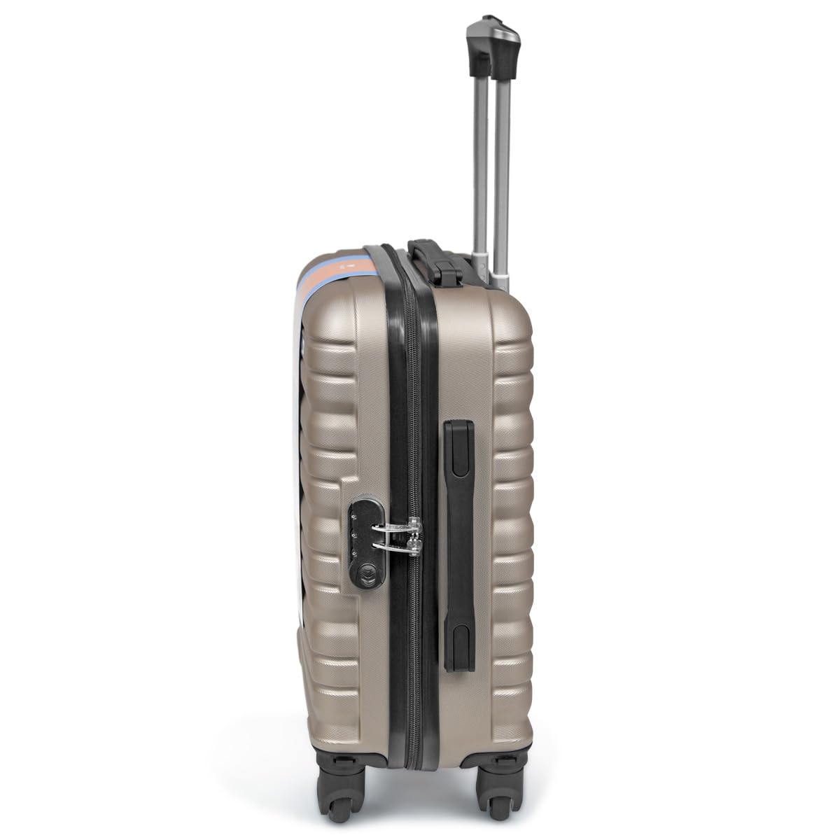 KINSTON Valigia Cabina per EasyJet 4 Ruote Rimovibili Dimensione LowCost - Bagaglio a Mano Leggero e Resistente, Ruote Girevoli Smontabili - Champagne
