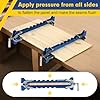 19 inch Panel Clamps 2 Pack with Clamps Storage Rack, 4-Way Pressure Steel Clamps 4 Serrated Rigid Guide Rails Make Panel Flat, Deluxe Panel Clamps for Cutting Boards, Tabletops, and Cabinet Making