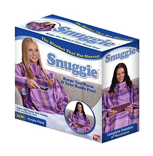 Snuggie The Original Super Soft Fleece Blanket with Sleeves and Pockets - Purple Plaid