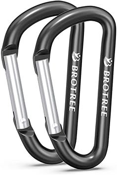 Amazon Brotree カラビナ 多機能 超軽量 Dリング キーホルダー アルミ合金 小さい おしゃれ キャンプ アウトドア用 脱落防止 Brotree クライミング用カラビナ クイックドロー