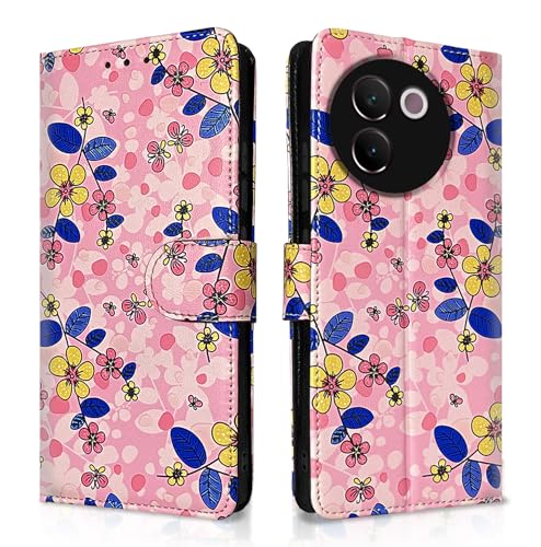 Pikkme Vivo V30e 5G Flip Cover for Girls Leather Finish | Inside TPU with Card Pockets | Wallet Stand and Shock Proof | Complete Protection Flip Case (Pink Flower) (B0D2KM8NQL) Amazon Price History, Amazon Price Tracker