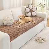 Royhom Couch Überzug für Haustiere, Dicke Sofa Überzug 1 2 3 4 Sitzer, Braun sofabezug L Form, Sofaschoner rutschfest für Wohnzimmer (Armlehne, 50 x 60 cm, 2 Stück)