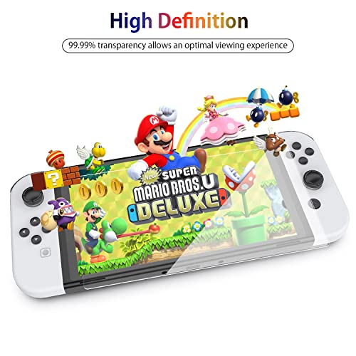 [4 Pack] Daydayup Tempered Glass Screen Protector Compatible With Nintendo Switch Oled Model 2021 - With [Alignment Frame] Transparent Hd Clear Screen Protector For Accessories & Console #TOP6