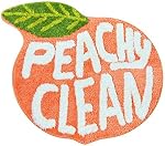 Peach Clean Bath Mat, Bathroom Decor Area Rug, Peachy, Soft & Absorbent Plush Coral Fabric, Also for Bedroom, Children's Room, Non-Slip Washable