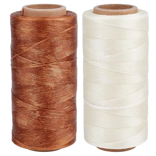 Hilos encerados para costura de cuero 2 colores 0.8 mm 568.7 yd miniatura 1
