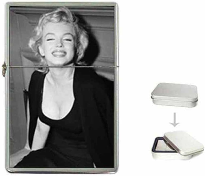 MARILYN MONROE HAPPINESS IS NEW Flip Top Lighter With Gift Tin