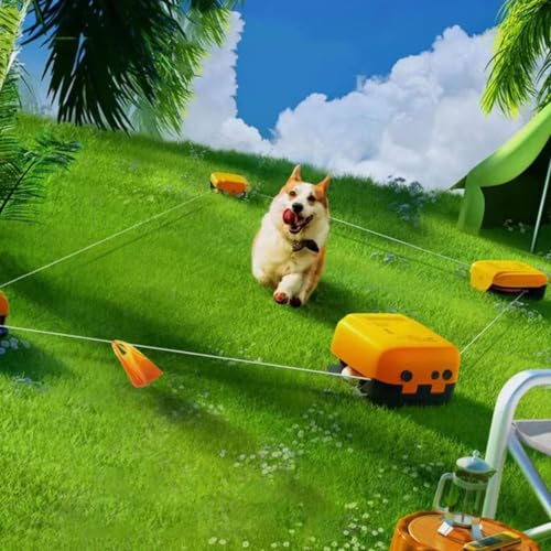 Dog Agility Course Equipment Set, Interactive Training Kit for Dogs, Outdoor Agility Play Running Fence and Lure Course Machine