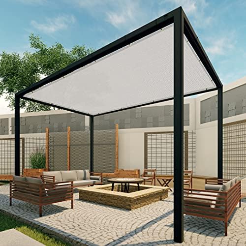Patio Paradise 8' x 22' Sun Shade Cloth with Grommets Rectangle Shade Sail Straight Edge, Outdoor Patio Shade Canopy Pergola Cover UV Block Fabric for Backyard Deck Garden Activities, Light Grey