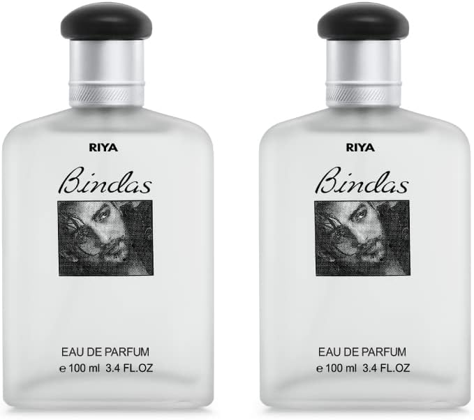 RIYA BINDAS For Men | Eau De Parfum Spray | Aromatic Woody Spicy 100 ML | Mild Fragrance | Long Lasting Fragrance | Scent of Swag Pack Of 2