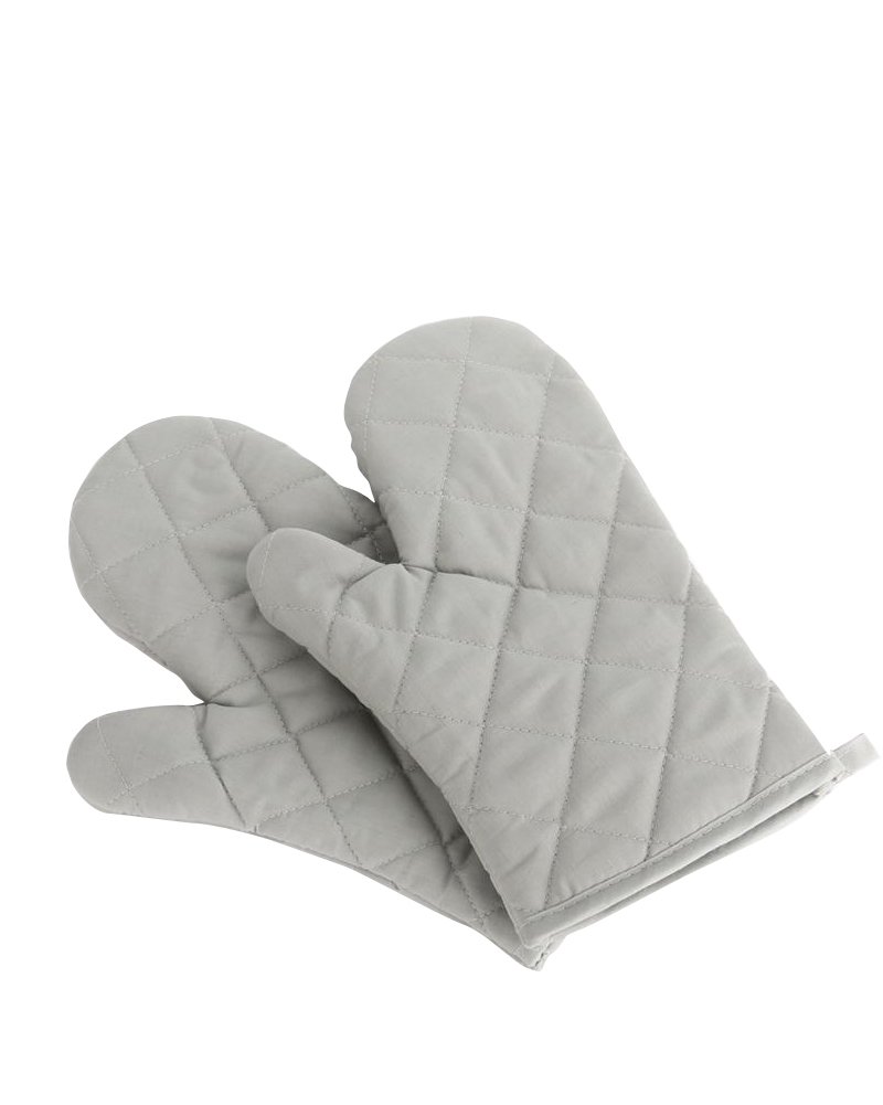Oven Mitts, Premium Heat Resistant Kitchen Gloves Cotton & Polyester Quilted Oversized Mittens, New Gray