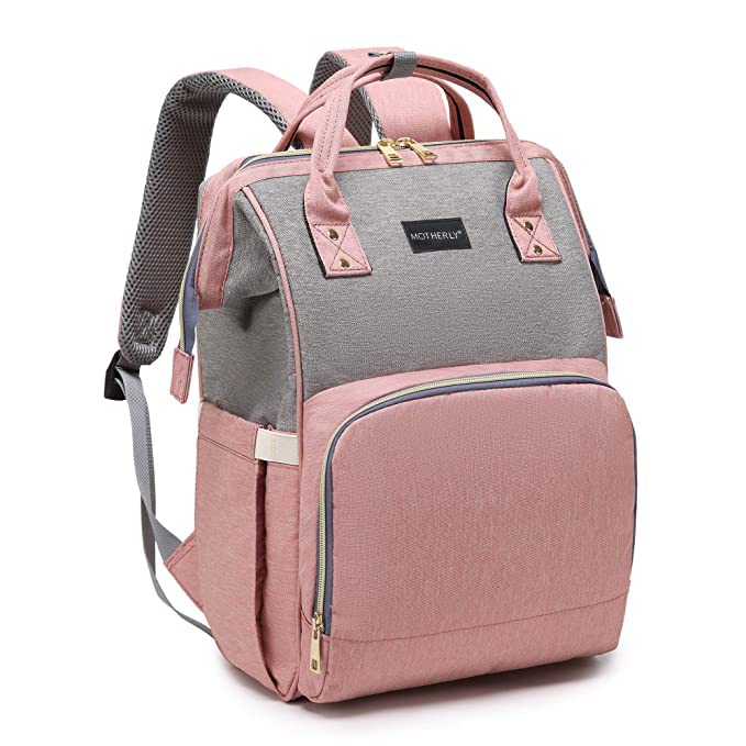 Motherly Stylish Babies Diaper Bags for Mothers - Economical Version (Grey Pink)