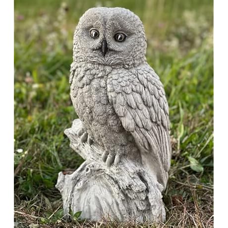 Gray owl Statue for Lawn and Garden