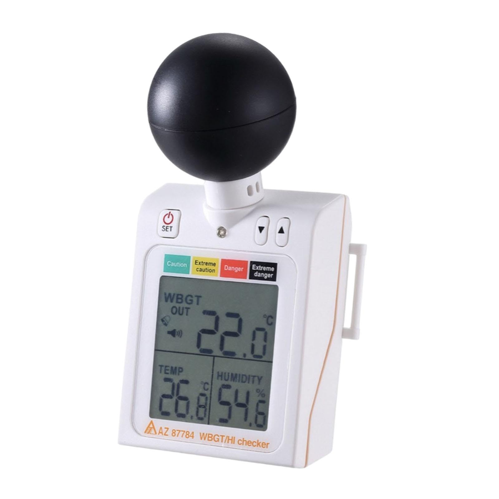 predolo Thermomètre et Hygromètre Numérique Simple à Boule Noire (WBGT)
