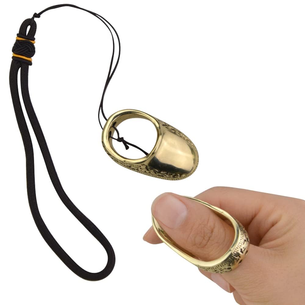 wolfman Tiro con L'Arco Anello per Pollice Tradizionale Linguetta per Pollice Dito Fatto a Mano in Ottone Protezione per Le Dita Pollice Indolore Linguetta per Dita Protezione per la