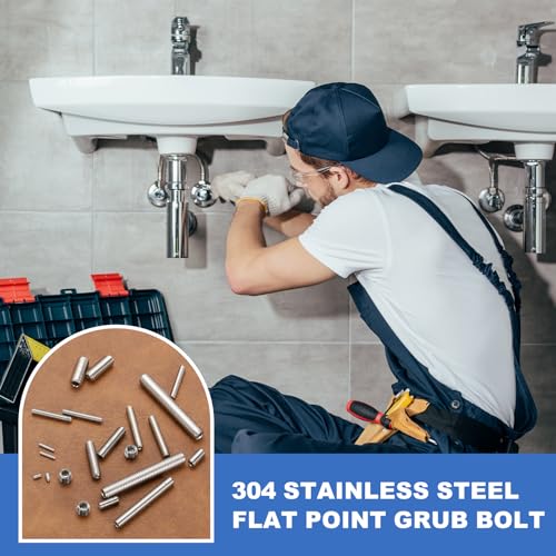 PATIKIL 120 Stück Madenschrauben Schrauben Set, M6x4mm Sechskant Grubenschraube 304 Edelstahl Innensechskant Gewindestifte für Halterung Türklinken Wasserhahn Leuchtenreparatur