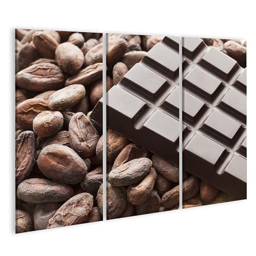 Tableau cuisine chocolat gourmand islandburner - Déco murale 3 pièces pour passionnés de cacao
