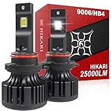 Hikari 2025 25000LM 9006 HB4 LED Bulbs, Fog Light, 45W Upgraded Core Chips, High Lumens LED Kit, 6000k Cool White, IP68 Waterproof, Foglight