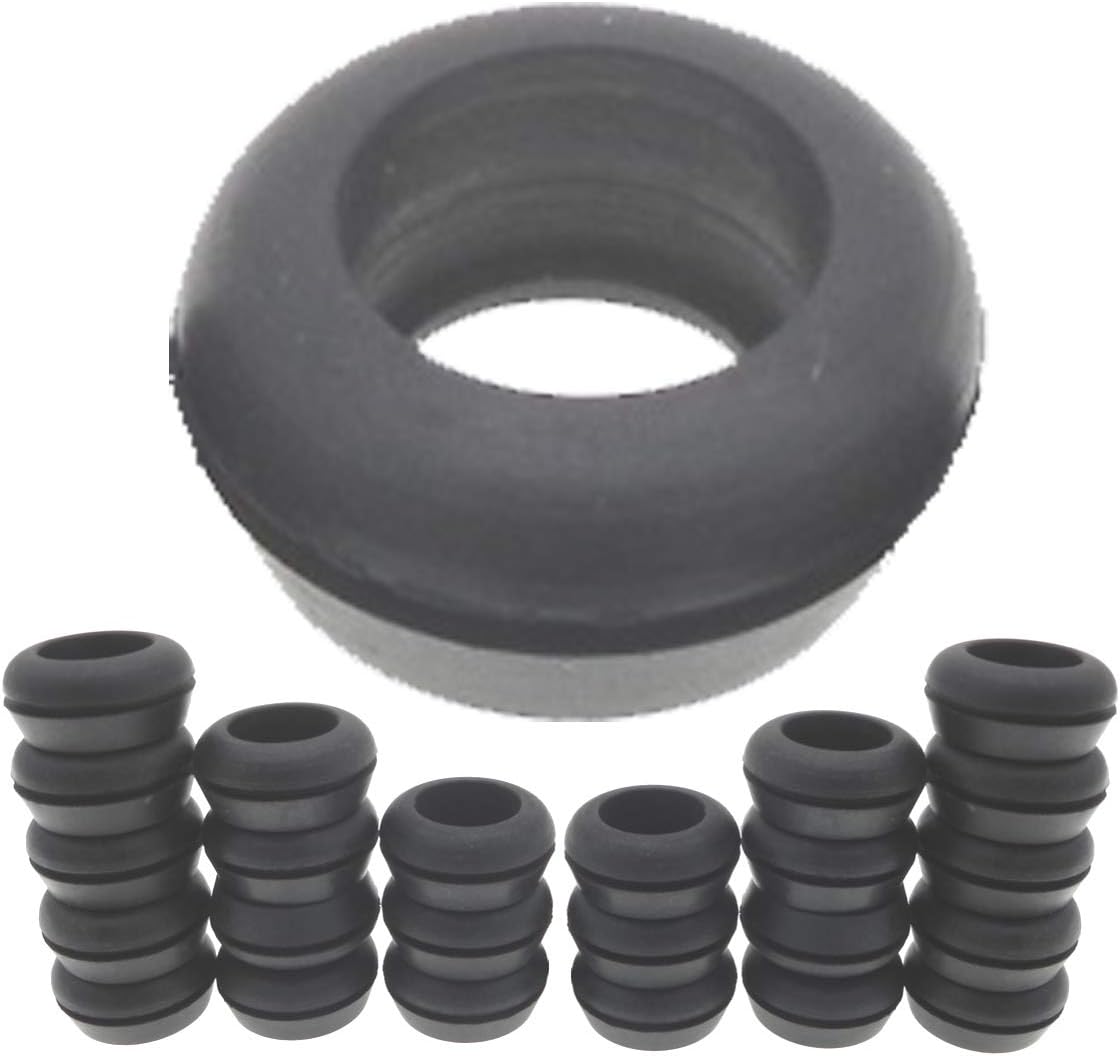 Rubber Grommets 3/4 Inch ID, Donut Rubber Grommet Ring drilled 1 1/8 Inch Hole Using SCH40 1/2 inch Hydroponic PVC Pipe and 25mm or 3/4 Inch Barbed Elbow Tee Straight Y Connector (Pack of 25)