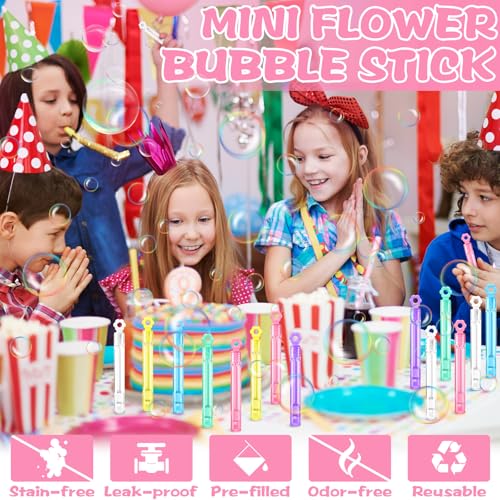 AMCHLEL 60x Mini Seifenblasen Set Bunt - Kinder Geschenke für Geburtstage, Hochzeiten und Partys