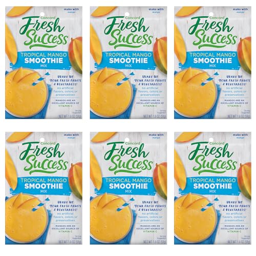 Concord Tropical Mango Smoothie Mix, 6 (SIX) 1.8oz Packets
