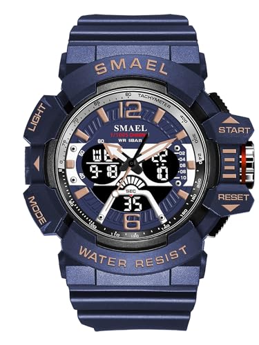 FANMIS Unisex Military Tactics LED Electronic Watch with Candy-Colored Large Face Waterproof Multi-Functional Analog Digital Sports Watch for Outdoor Activities