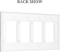 Vista 50 de Placa de pared dúplex de receptáculo de dispositivo de 1 gang de madera envejecida blanca gris con veta de tablón, cubierta de enchufe eléctrico