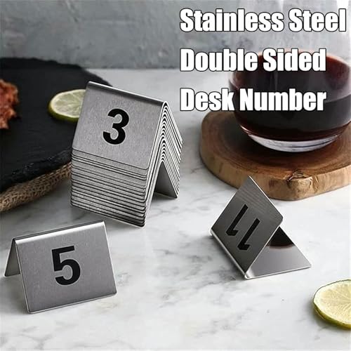 Numéro de table numérique double côté en métal pour bars et buffets