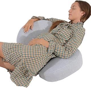 Siminzich Side Sleeper C Shaped Pregnancy Pillow,Double Wedge for Body, Belly, Back Support, Maternity Pillow with Removable Velvet Cover