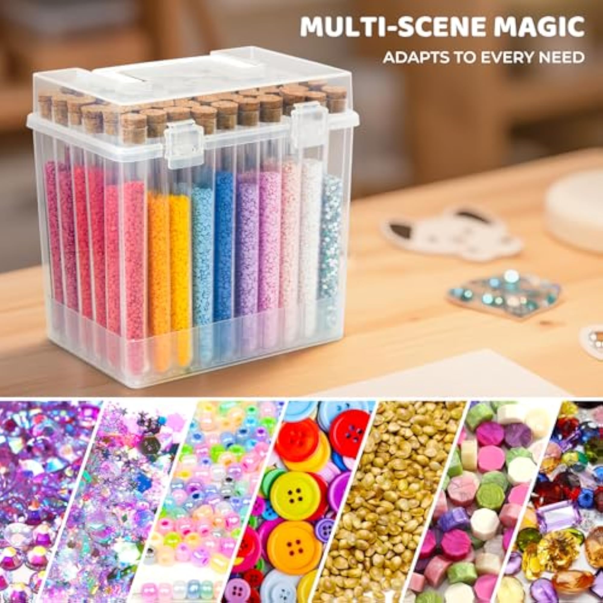 Diamond Art Painting Bead Storage Organizer Kit, 60 Test Tubes