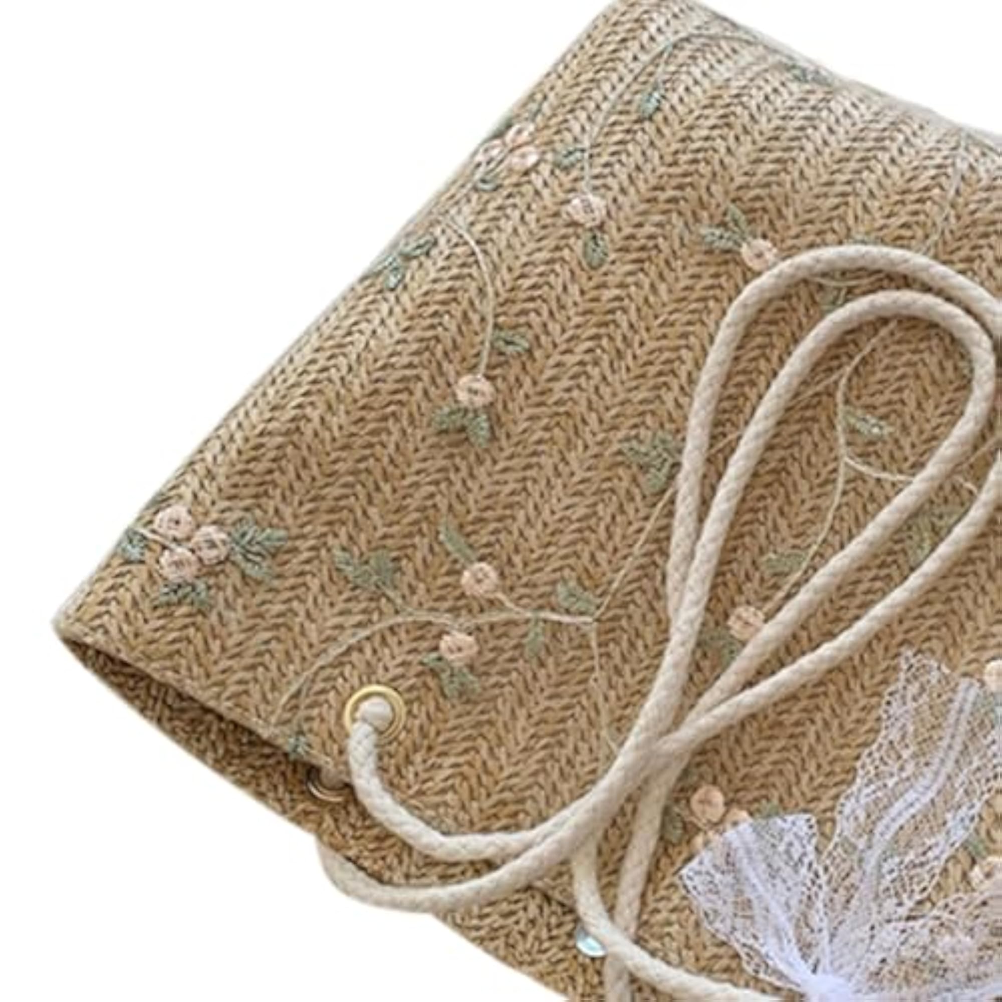 Straw Beach Bag for Summer Vacation and Parties