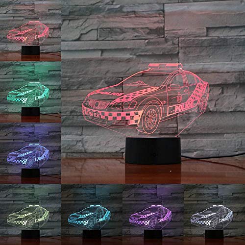 Preisvergleich Produktbild olwonow 3D Nachtlicht Tischlampe Rennwagen 3D Beleuchtung Nachttisch Dekor Taschenlampe Geschenke für Fans Neuheit Geburtstag Geschenk AA Batterien