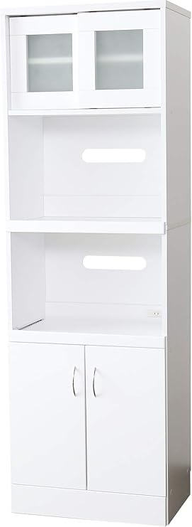 Amazon Doris キッチンラック 台所 収納 スライド収納 鏡面仕上げ スリム 幅58 5cm キッチン収納 棚 木製 ホワイト サブリナ 食器 棚 オンライン通販