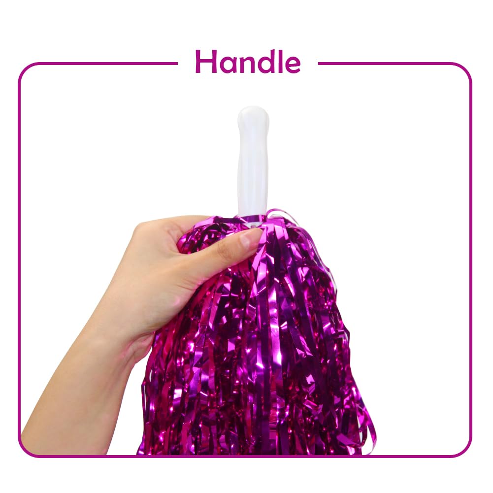 Hooshing Lot de 24 pompons de pom-pom girl en feuille métallique avec