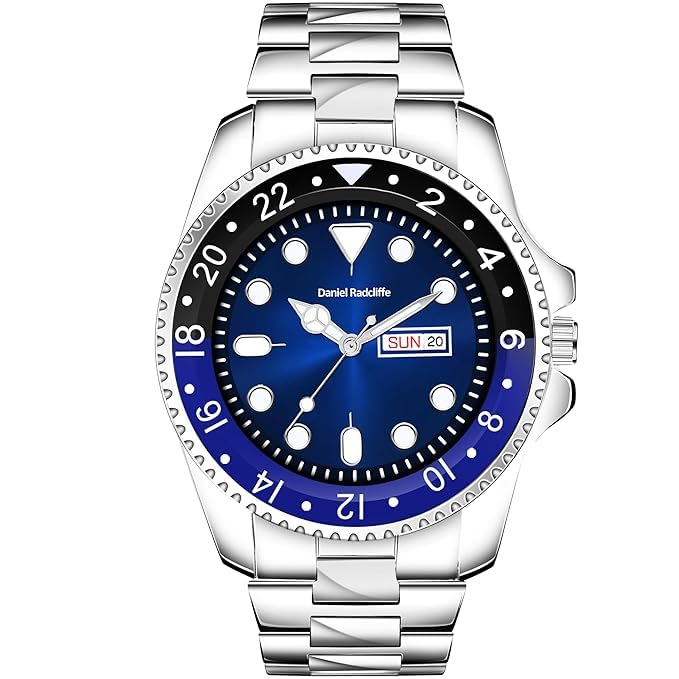Mister Empire Analog Quartz Stainless Steel Waterproof Luminous Date Two Tone Luxury Casual Wrist Watch for Men, Waterproof, Stainless Steel (Blue) (B0DBZTXKGZ) Amazon Price History, Amazon Price Tracker