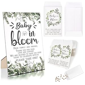 GODAYS 100 PCS Baby Shower Party Seed Envelopes Favors with Baby in Bloom Sign Baby Shower Decoration Wooden invitation, Baby Shower Gifts for Guests (No Seeds)