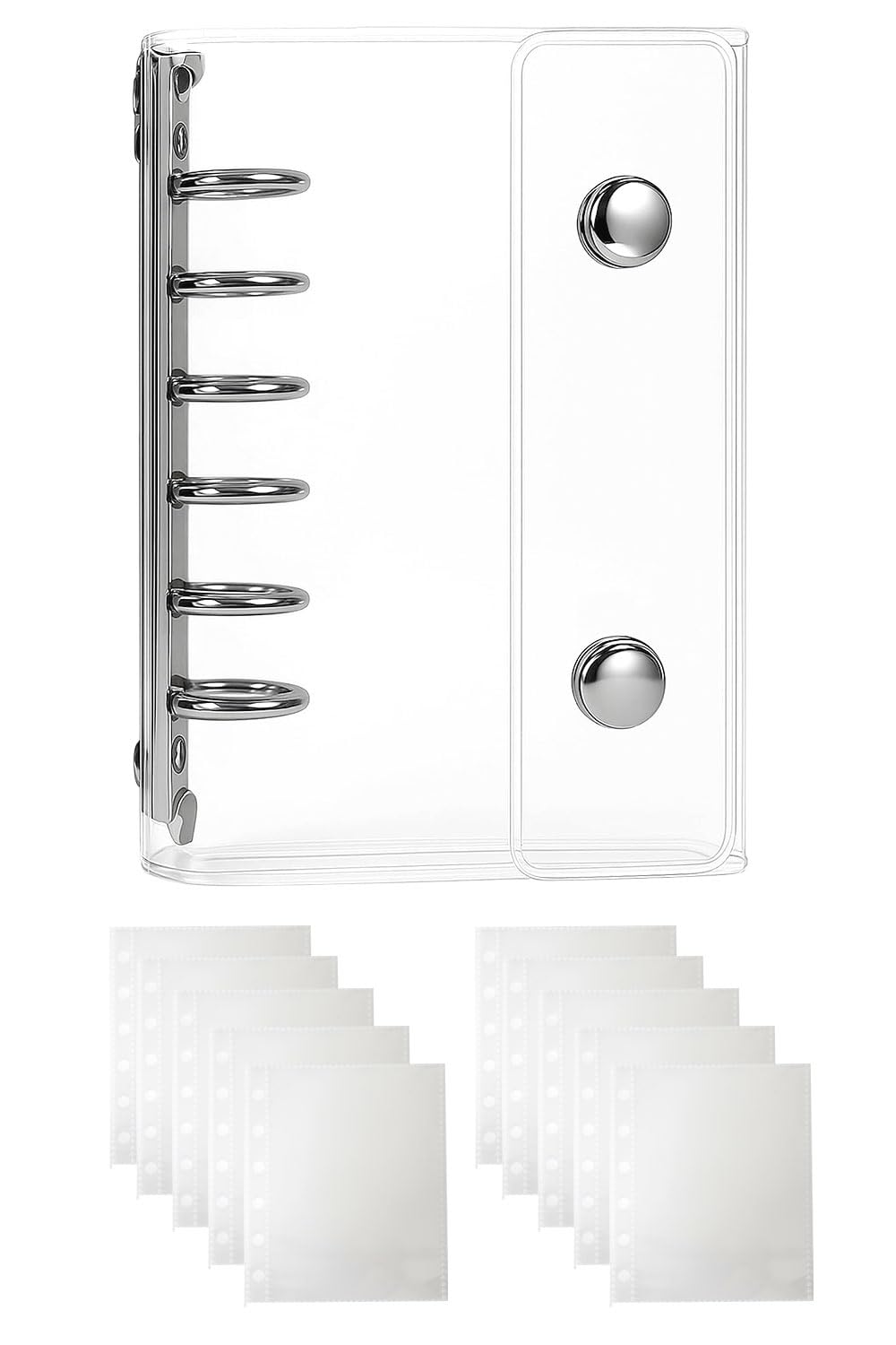 Amazon | シール帳 バインダー 透明 A7 【リフィル10枚付】 台紙 6穴