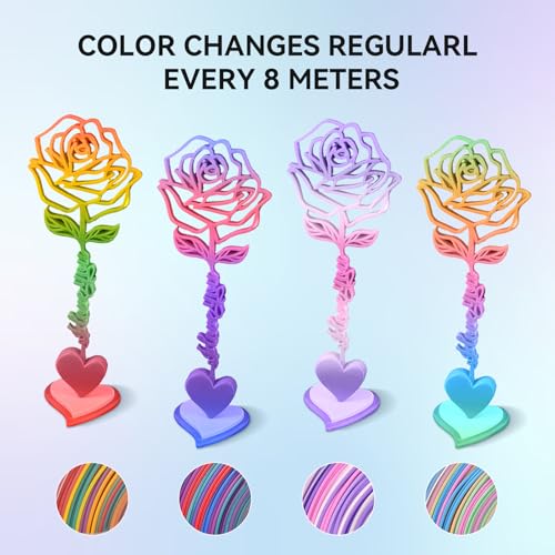 Image of SUNLU Rainbow PLA Filament 1.75mm, 250g Spool Bundle, 3D Printer Filament | Beginner Friendly Multicolor Bundle, Fast Color Change, 4 Rolls, Rainbow 01+02+03+04