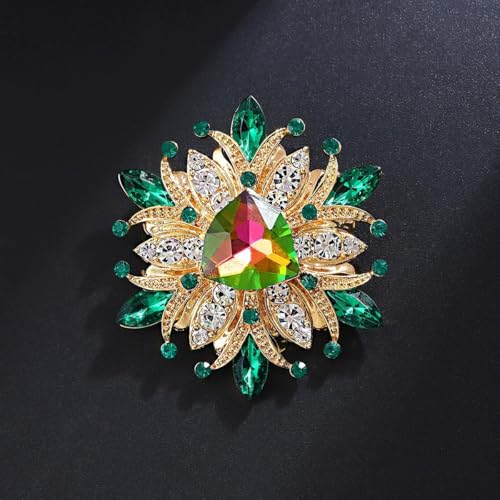 Image of Rhinestone Crystal Sunflower Brooch Pin Elegant Wreath Brooch Clothing Hat Bag Skirt Accessories for Women