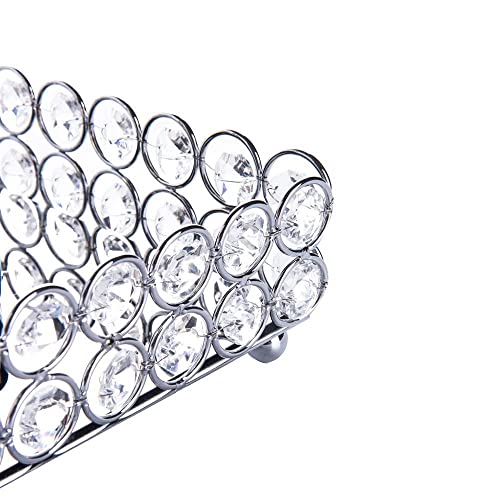 Feyarl Large Crystal Cosmetic Vanity Tray Mirrored Makeup Jewelry Trinket Tray Organizer Glam Decorative Perfume Bottle Trays For Dresser Countertop Wedding Home Bathroom(13.7 X 7.87 Inch Silver) #TOP7