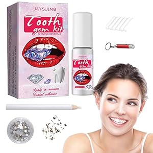 Tanden Decoratieve Sieraden,Party tand ornamenten nagels decor met UV LED licht edelstenen | Tandheelkundige tand Gem Set Tandkristallen Sieradenset voor Halloween Generic