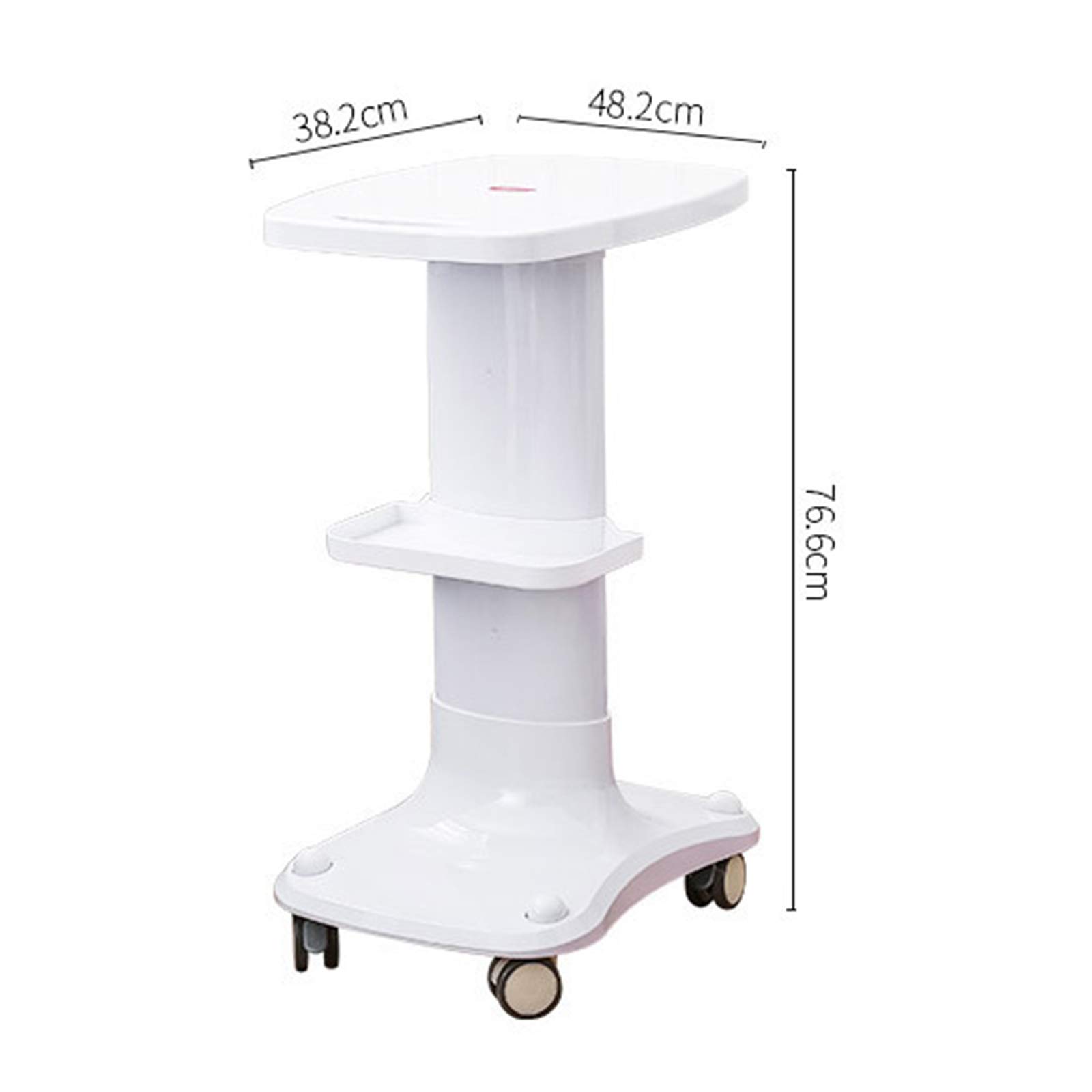 76 cm di altezza per strumenti pesanti, carrello, carico vassoio, 150 kg, carrello per salone di bellezza, carrello degli attrezzi con ruote, bianco