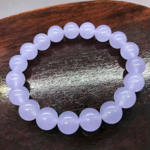 2 Pcs Genuine 6/8/10/12mm Natural Lavender Jade Round Gemstone Bracelet 7.5" AAA-8mm2
