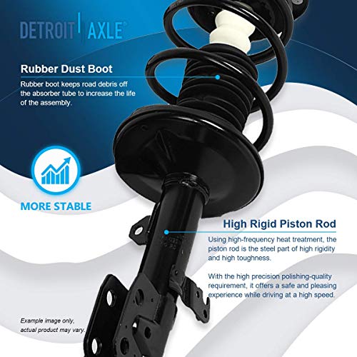 Image of Detroit Axle - 6pc Front End Suspension Kit for 2009-2013 Toyota Corolla Japan Built, 2 Struts & Coil Spring Assembly 2 Lower Control Arms 2 Lower Ball Joints 2010 2011 2012 Replacement